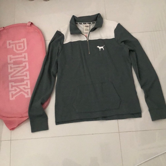 PINK Victoria's Secret Sweaters - Pink Victoria’s Secret sweater green and white New